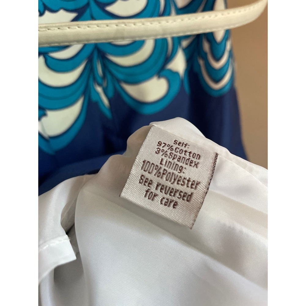 Blue White Sheath Dress Women's Size 10 Cece's New York Retro Preppy NWT - Picture 7 of 9